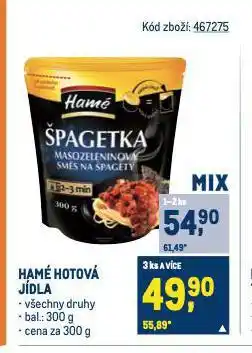 Makro Hamé hotová jídla nabídka