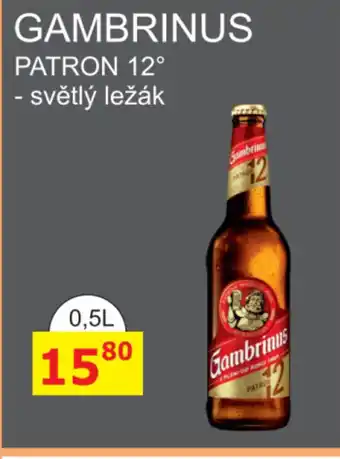 BENE Nápoje GAMBRINUS PATRON 12° 0.5L nabídka
