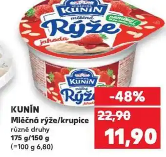 Kaufland KUNIN Mléčná rýže/krupice nabídka