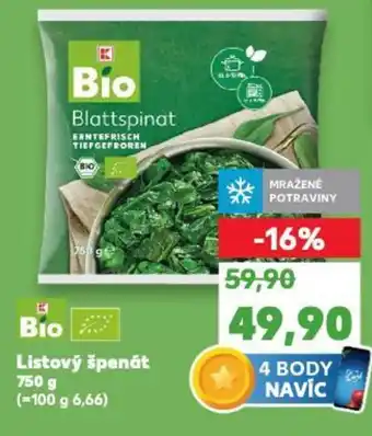 Kaufland Listový špenát nabídka