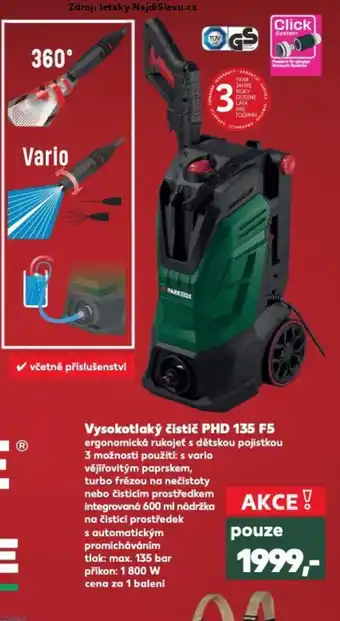 Kaufland Vysokotlaký čistič PHD 135 F5 nabídka