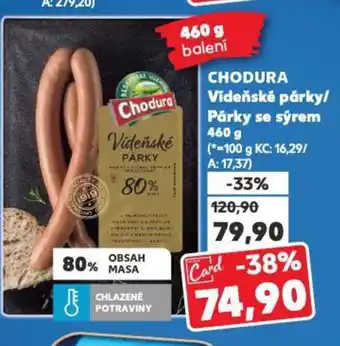 Kaufland CHODURA Vídeňské párky/ Párky se sýrem nabídka