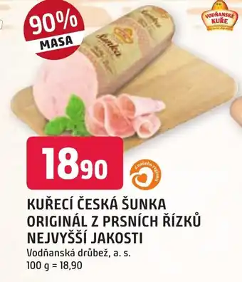 Trefa KUŘECÍ ČESKÁ ŠUNKA ORIGINÁL Z PRSNÍCH ŘÍZKŮ NEJVYŠŠÍ JAKOSTI nabídka