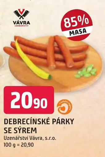 Trefa DEBRECÍNSKÉ PÁRKY SE SÝREM nabídka