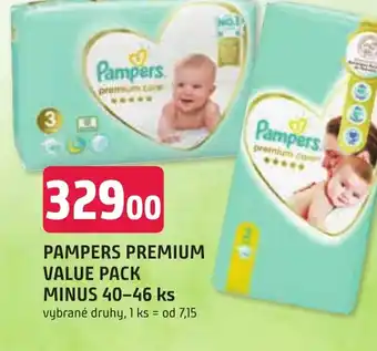 Trefa PAMPERS PREMIUM VALUE PACK MINUS 40-46 ks nabídka