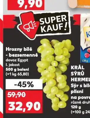 Kaufland Hrozny bílé bezsemenné nabídka