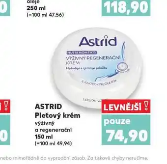 Kaufland Astrid pleťový krém nabídka