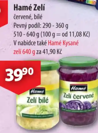 CBA Hamé Zelí nabídka
