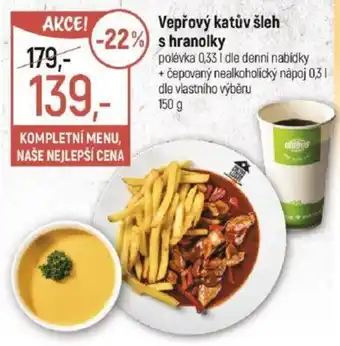 Globus Vepřový katův šleh s hranolky nabídka