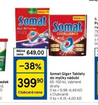 Tesco Somat tablety do myčky nabídka