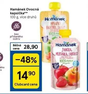 Tesco Hamánek ovocná kapsička nabídka