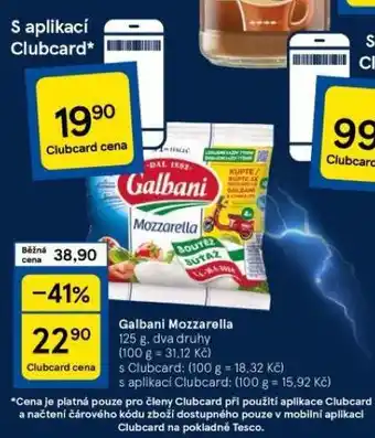 Tesco Galbani mozzarella nabídka