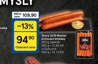 Tesco Grilovací klobásy nabídka