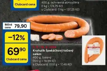 Tesco Špekáčkový točený salám nabídka