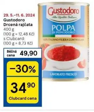 Tesco Gustodoro drcená rajčata nabídka