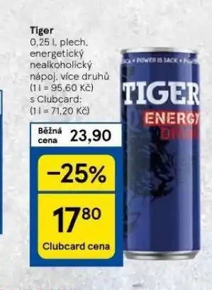 Tesco Tiger energy drink nabídka