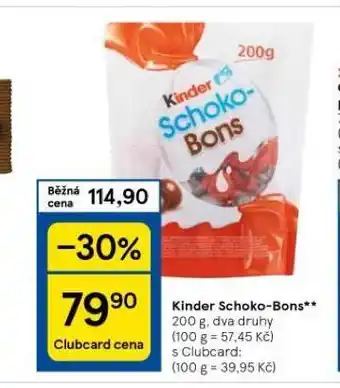 Tesco Kinder schoko-bons nabídka