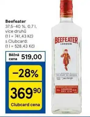 Tesco Beefeater gin nabídka
