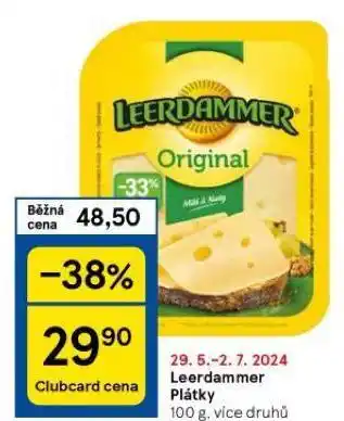 Tesco Leerdammer sýr nabídka