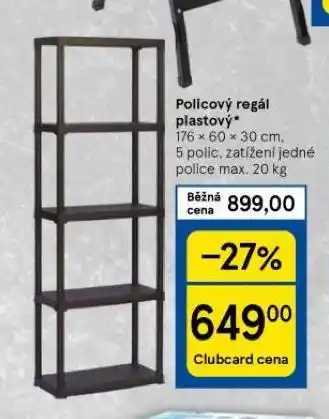 Tesco Policový regál plastový nabídka
