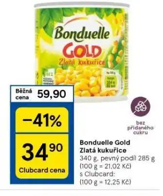 Tesco Bonduelle zlatá kukuřice nabídka