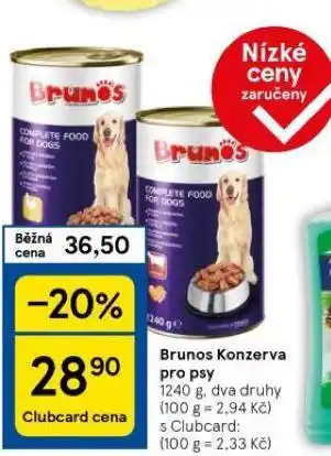 Tesco Brunos konzerva pro psy nabídka