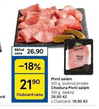Tesco Chodura pivní salám nabídka