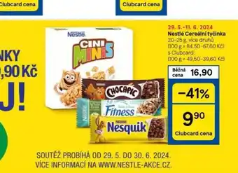 Tesco Nestlé cereální tyčinka nabídka