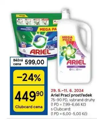 Tesco Ariel prací prostředek nabídka