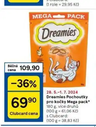 Tesco Dreamies pochoutka pro kočky nabídka