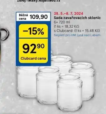 Tesco Sada zavařovacích sklenic nabídka