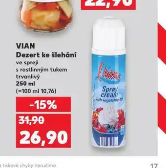 Kaufland Vian dezert ke šlehání nabídka