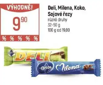 Globus Deli, Milena, Koko, Sojové řezy nabídka