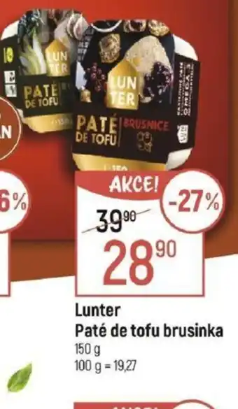 Globus Lunter Paté de tofu brusinka nabídka