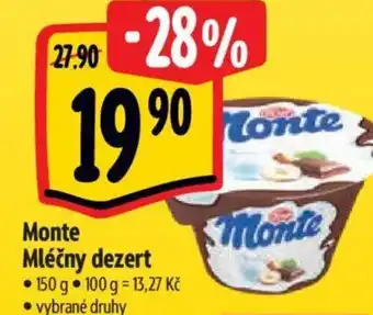 Albert Monte Mléčny dezert nabídka