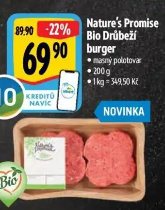 Albert Nature's Promise Bio Drůbeží burger nabídka