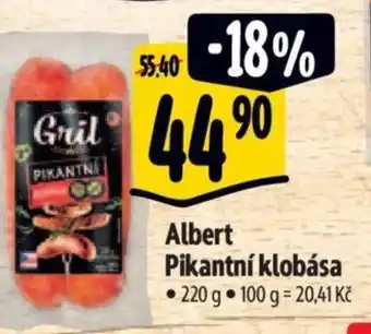 Albert Albert Pikantní klobása nabídka