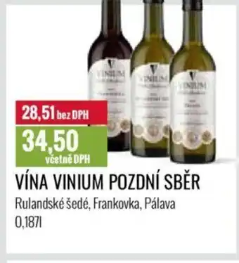 Ratio VÍNA VINIUM POZDNÍ SBĚR 0.187L nabídka