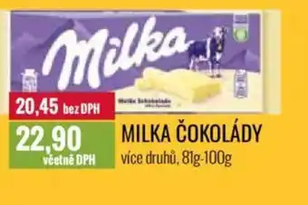 Ratio MILKA ČOKOLÁDY nabídka