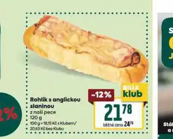 Billa Rohlík s anglickou slaninou nabídka