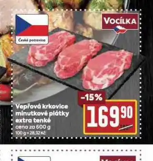 Billa Vepřová krkovice minutkové plátky extra tenké nabídka