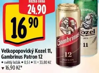 Albert Velkopopovický Kozel 11, Gambrinus Patron 12 nabídka