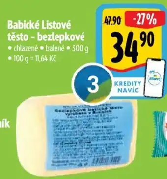 Albert Babické Listové těsto - bezlepkové nabídka