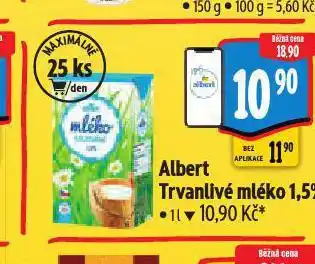 Albert Trvanlivé mléko nabídka