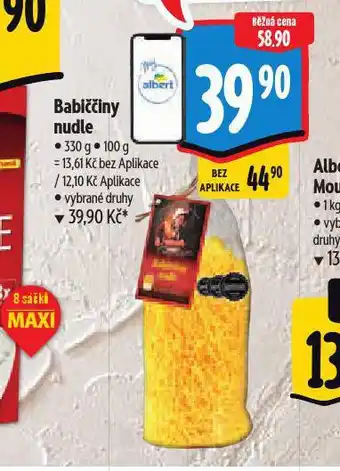 Albert Babiččiny nudle nabídka