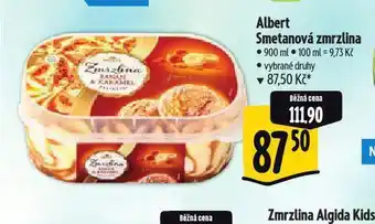 Albert Smetanová zmrzlina nabídka