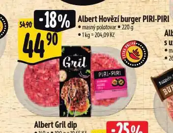 Albert Hovězí burger piri-piri nabídka