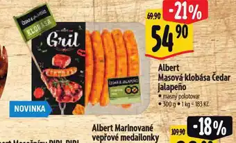 Albert Masová klobása čedar a jalapeňo nabídka