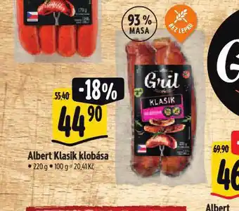 Albert Klasik klobása nabídka