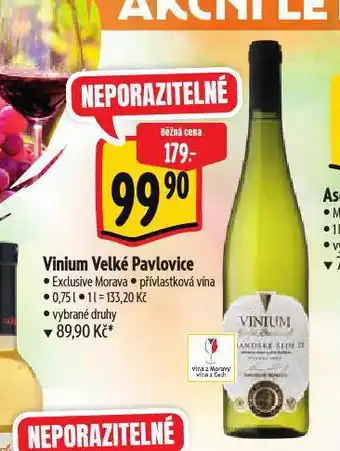 Albert Vinium velké pavlovice nabídka
